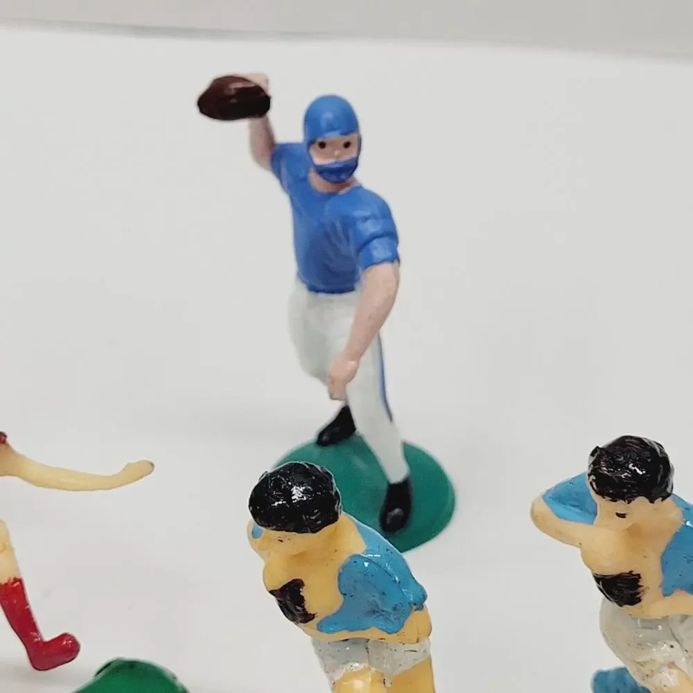 Vintage Hard Plastic Sports Cake Toppers Football Soccer Field Hockey Lot of 8
